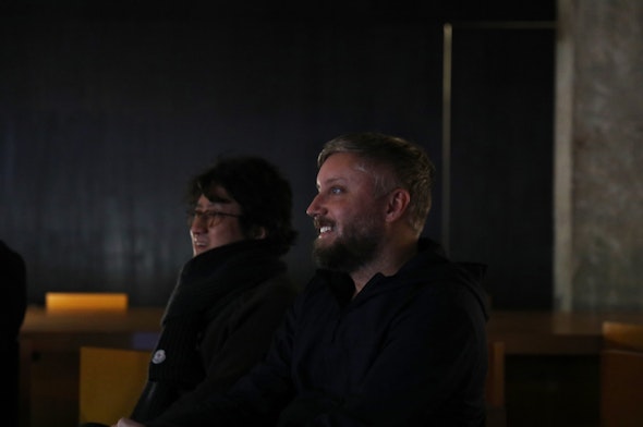 Moon Choi and designer Jason Gregory at the Makr x Moonns talk.